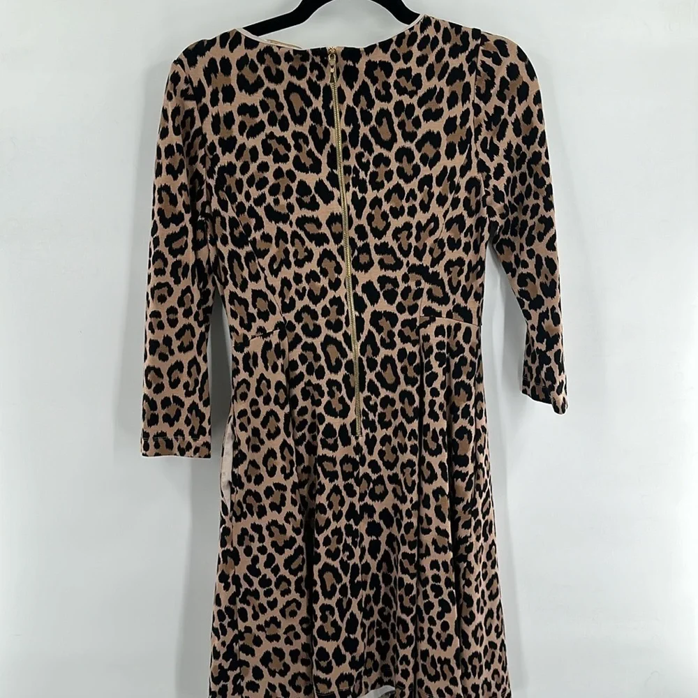 Kate Spade Fit & Flare 3/4 Sleeve Leopard Print Dress‎ 6